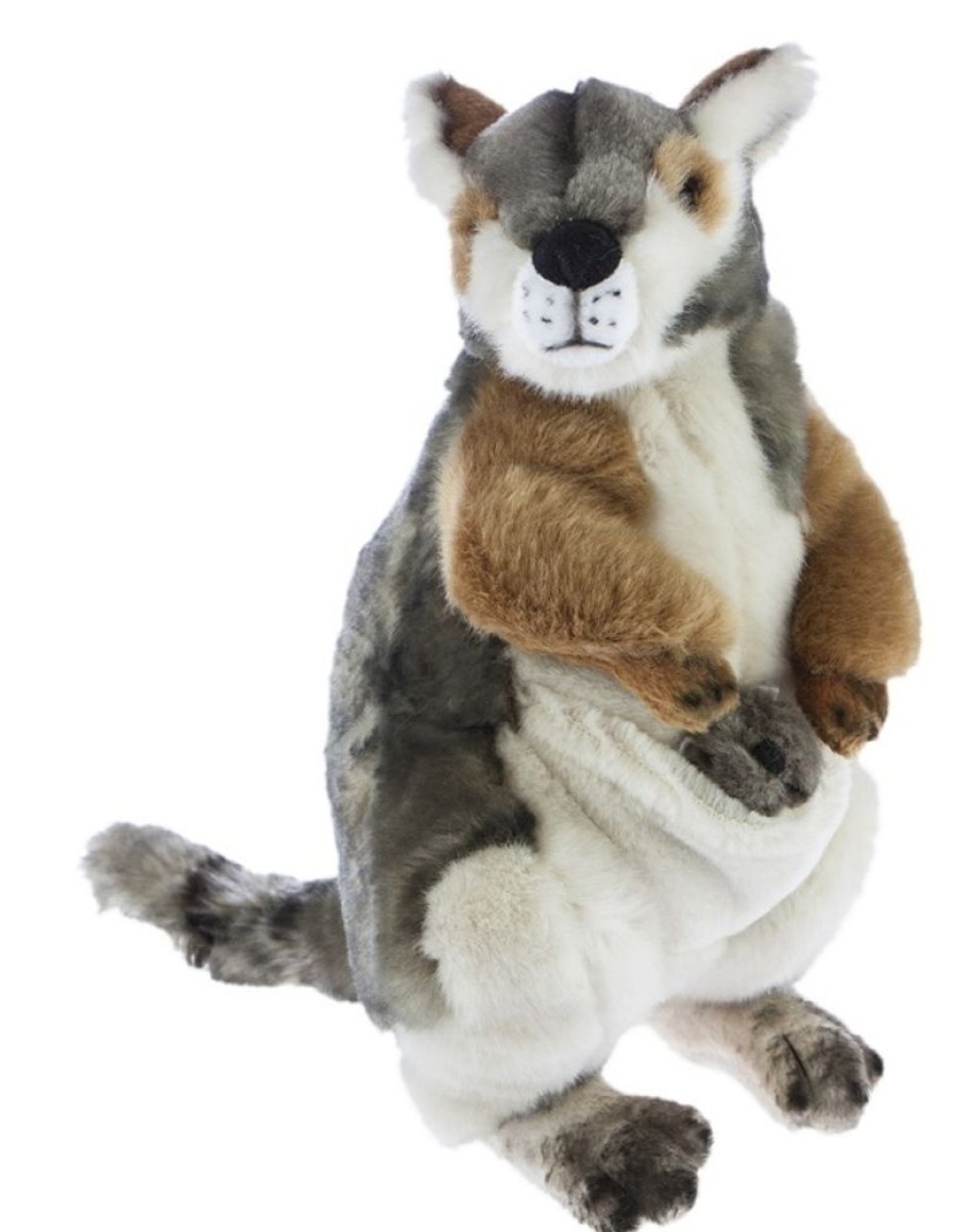 Wild Animals Bocchetta Plush Toys | Bocchetta - Wattle Rock Wallaby With Joey Plush Toy 27Cm