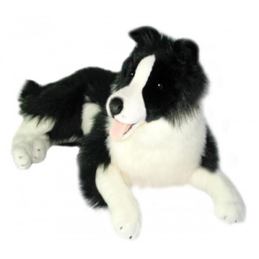 Dogs Bocchetta Plush Toys | Bocchetta - Oscar Border Collie Lying Plush Toy 62Cm