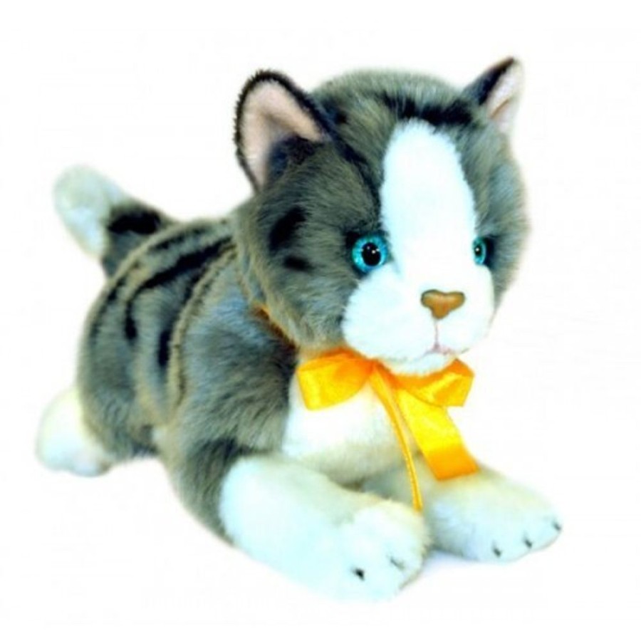 Cats Bocchetta Plush Toys | Bocchetta - Leila Norwegian Grey & White Cat Plush Toy 22Cm