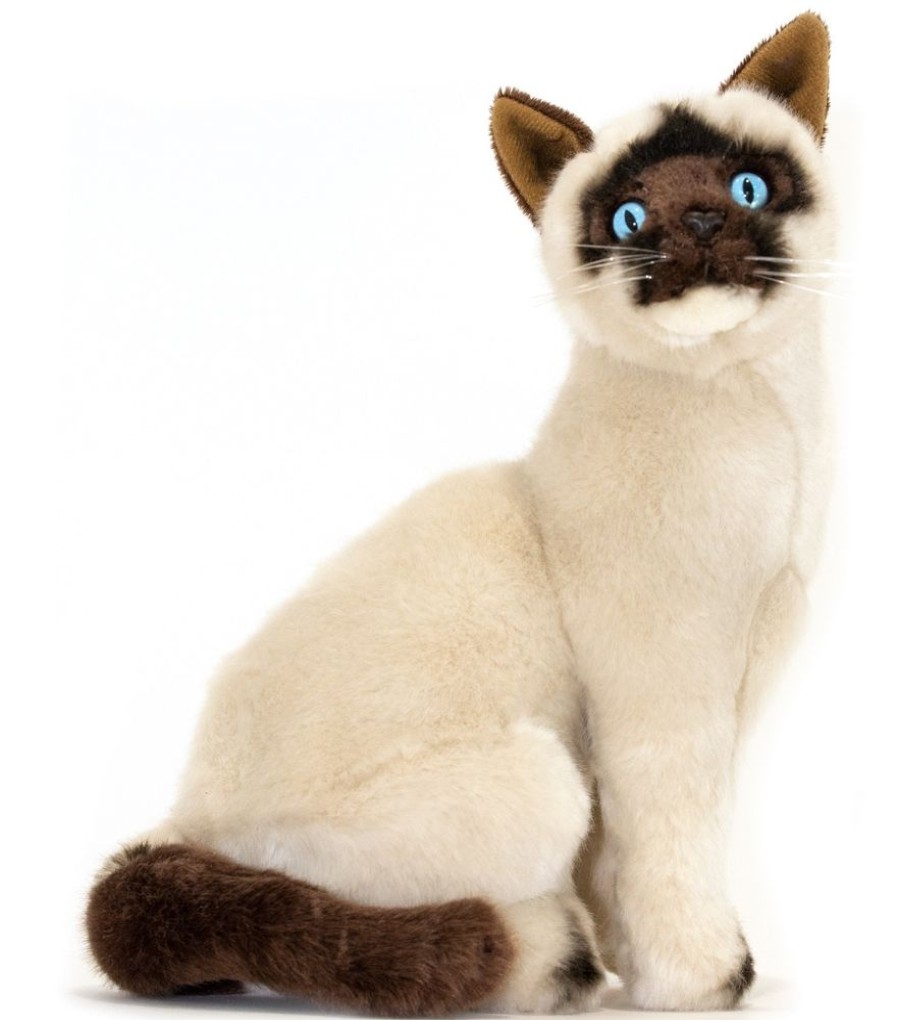 Cats Bocchetta Plush Toys | Bocchetta - Noodles Siamese Cat Sitting Plush Toy 26Cm