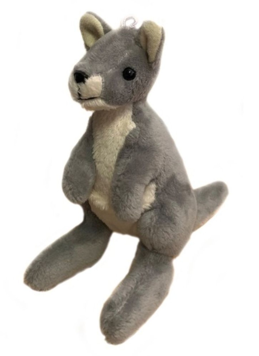 Wild Animals Bocchetta Plush Toys | Bocchetta - Mini Kangaroo Plush Toy Grey 13Cm