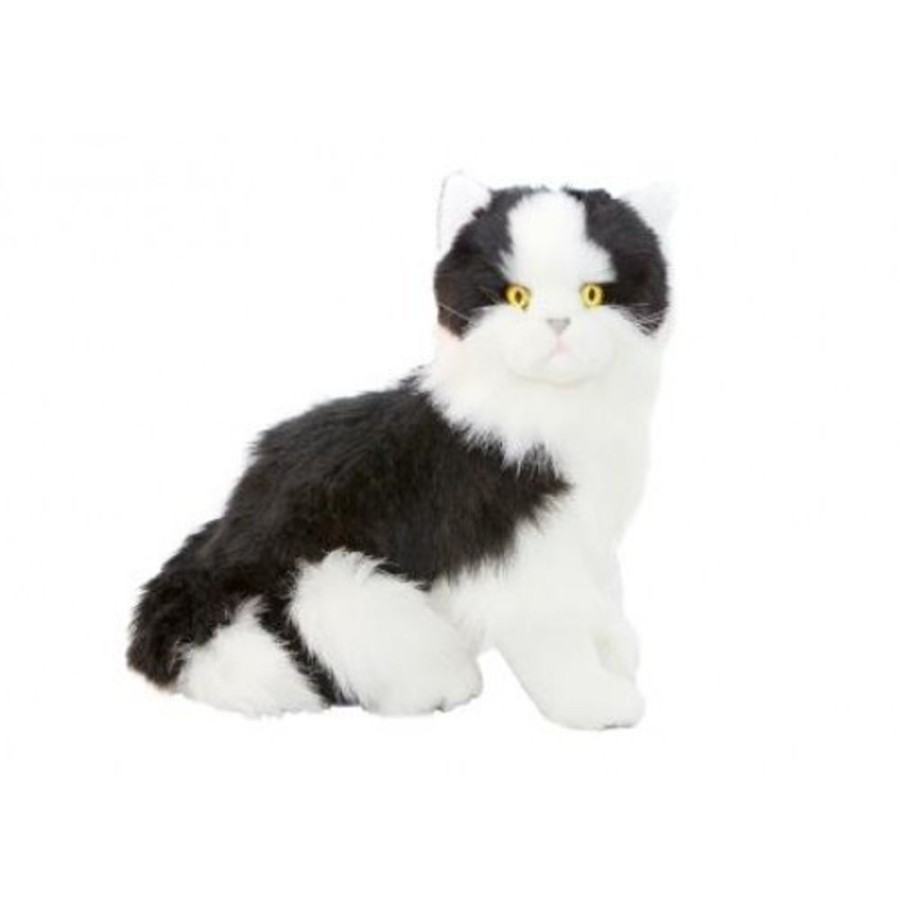 Cats Bocchetta Plush Toys | Bocchetta - Angus Black & White Cat Sitting Plush Toy 27M