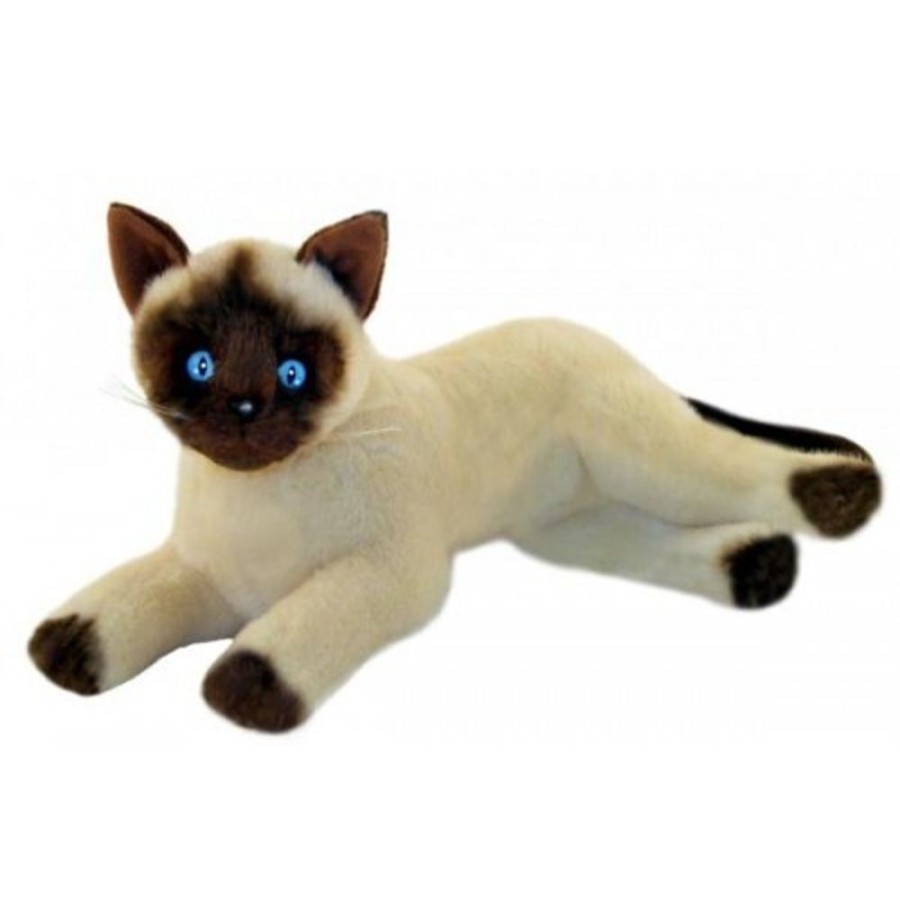 Cats Bocchetta Plush Toys | Bocchetta - Blossum Siamese Cat Lying Plush Toy 30Cm