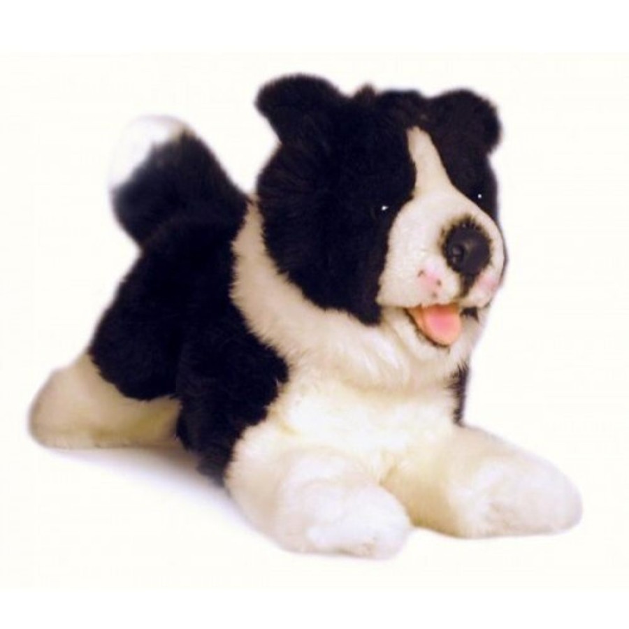 Dogs Bocchetta Plush Toys | Bocchetta - Patch Border Collie Lying Plush Toy 28Cm